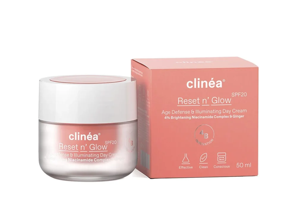 Clinea Reset n' Glow SPF20 Κρέμα Ημέρας Αντιγήρανσης & Λάμψης, 50ml