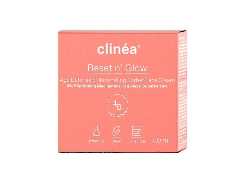 Clinea Reset n' Glow Sorbet Κρέμα Προσώπου Αντιγήρανσης & Λάμψης, 50ml