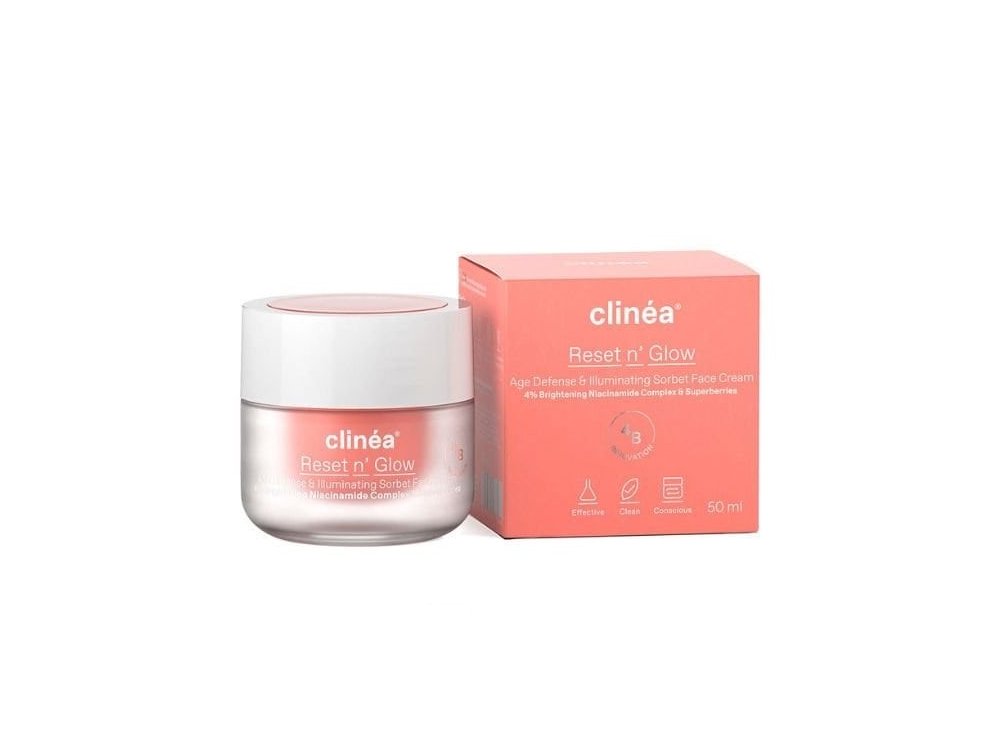 Clinea Reset n' Glow Sorbet Κρέμα Προσώπου Αντιγήρανσης & Λάμψης, 50ml