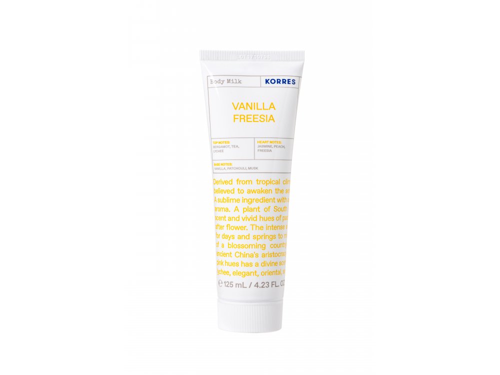 Korres Body Milk Vanilla Freesia, Ενυδατικό Γαλάκτωμα Σώματος, 125ml