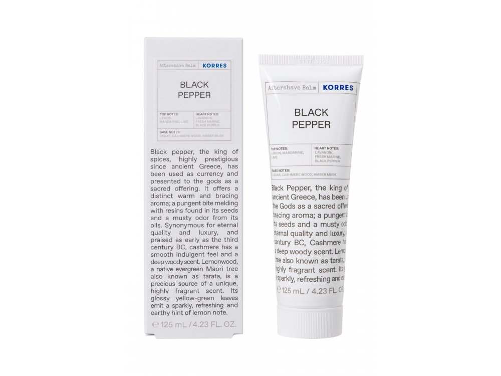 Korres Black Pepper, Aftershave Γαλακτωμα Για Μετα Το Ξυρισμα, 125ml