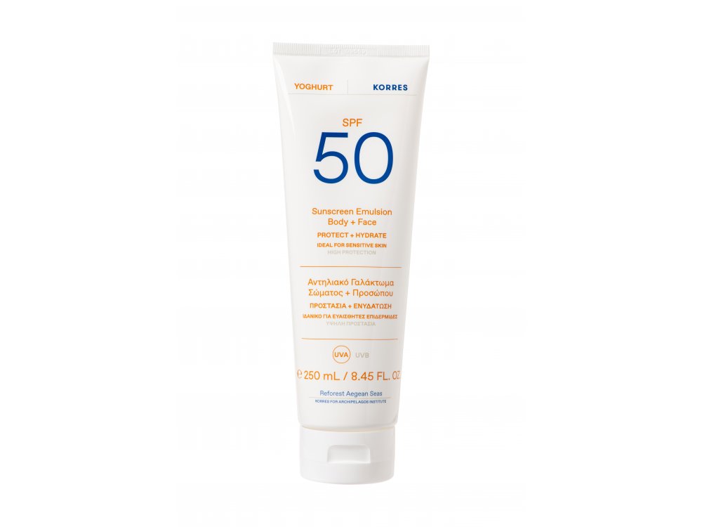 Korres Αντηλιακό Γαλάκτωμα Σώματος & Προσώπου SPF50, 250ml