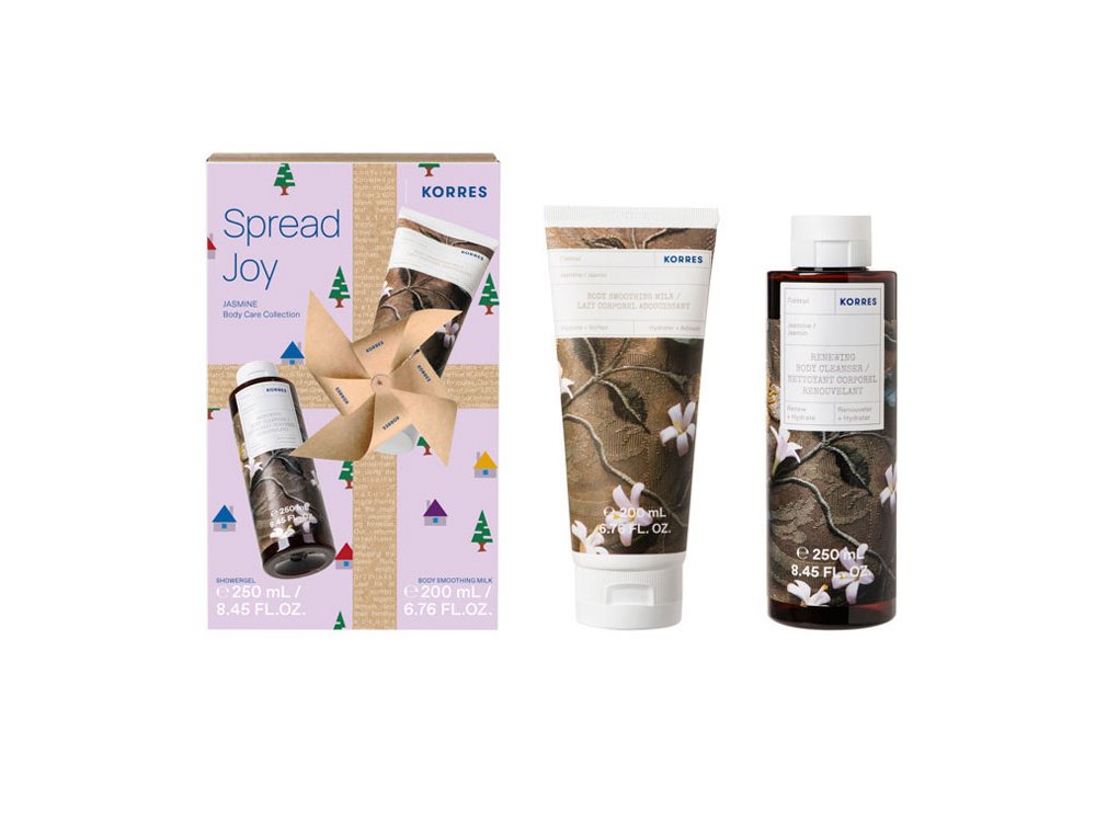 Korres Promo Spread Joy Jasmine Body Care Collection Showergel Αφρόλουτρο Σώματος Γιασεμί, 250ml & Body Smoothing Milk Ενυδατικό Γαλάκτωμα Σώματος Γιασεμί, 200ml, 1σετ