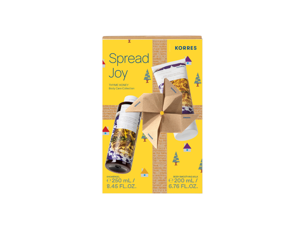 Korres Promo Spread Joy Thyme Honey Body Care Collection Showergel Αφρόλουτρο Σώματος, 250ml & Body Smoothing Milk Ενυδατικό Γαλάκτωμα Σώματος, 200ml, 1σετ