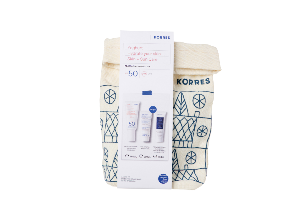 Korres Promo Greek Υoghurt Hydrate your Skin με Αντηλιακή Κρέμα Προσώπου SPF50, 40ml, Κρέμα-Gel για Ενυδάτωση με Προβιοτικά, 20ml & Κρέμα Καθαρισμού Προσώπου, 1σετ