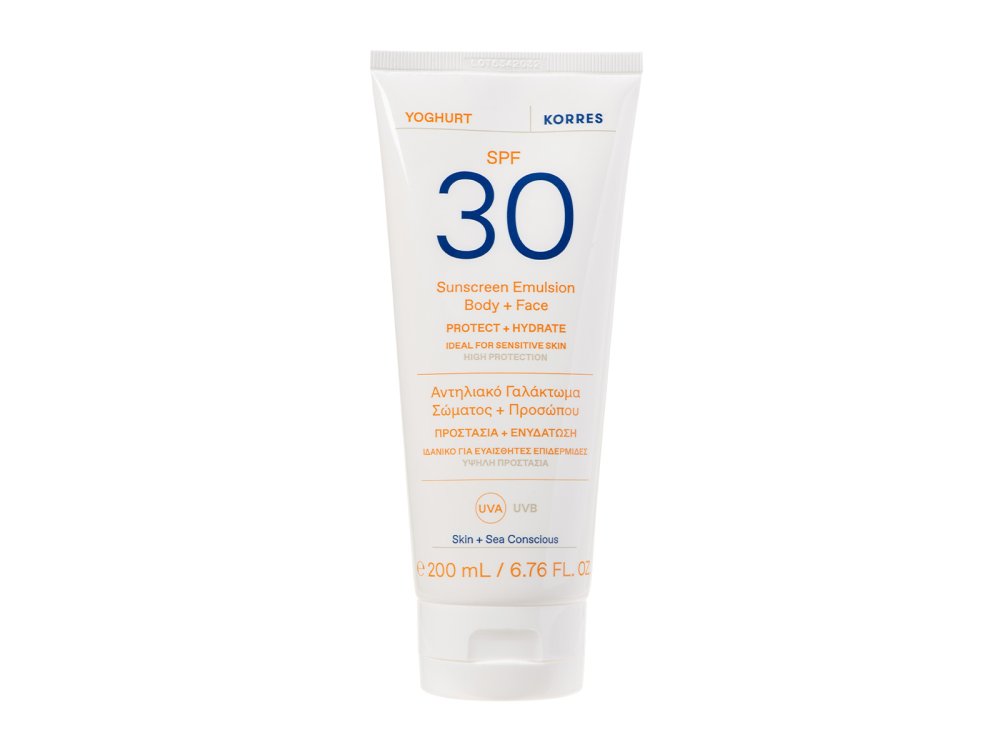 Korres Αντηλιακό Γαλάκτωμα Σώματος & Προσώπου SPF30, 200ml