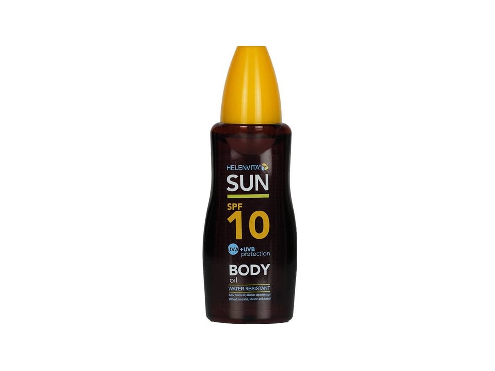 Helenvita Sun Body Oil Αδιάβροχο Αντηλιακό Λάδι Spf10, 200ml