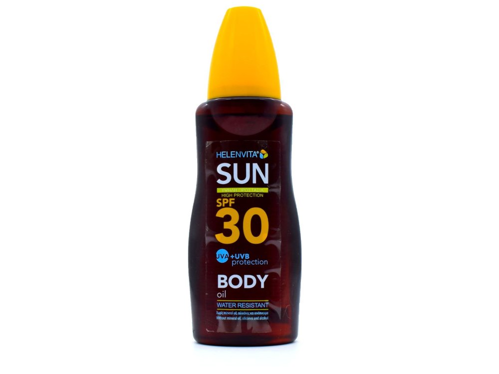 Helenvita Sun Body Oil Αδιάβροχο Αντηλιακό Λάδι Spf30, 200ml