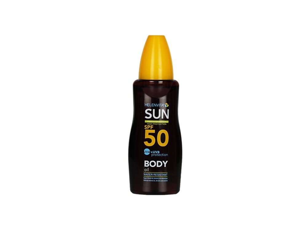 Helenvita Sun Body Oil Αδιάβροχο Αντηλιακό Λάδι Spf50, 200ml