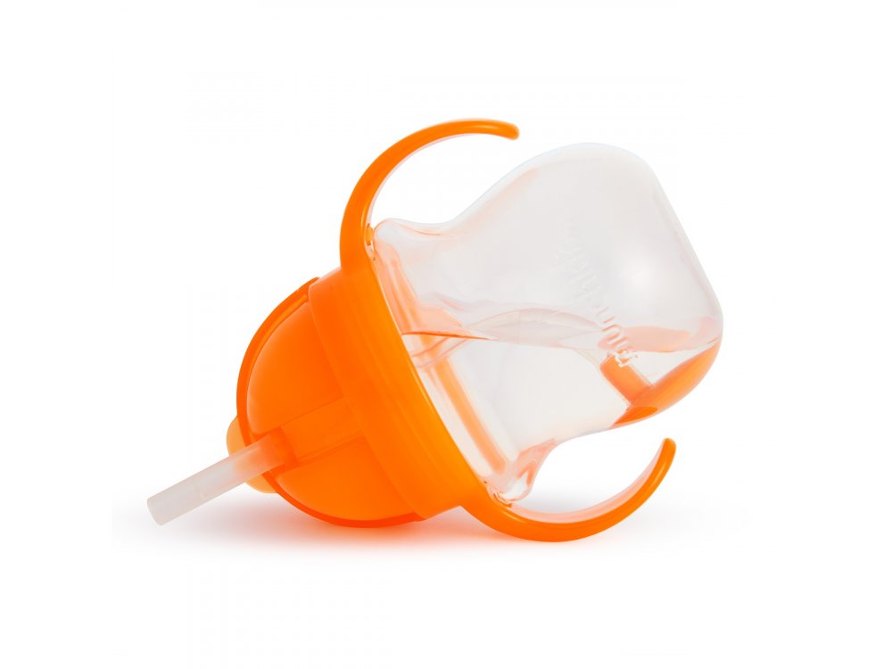 Munchkin Tip & Sip Straw Cup,Εκπαιδευτικό Ποτήρι με Καλαμάκι, Πορτοκαλί 6m+, 207ml