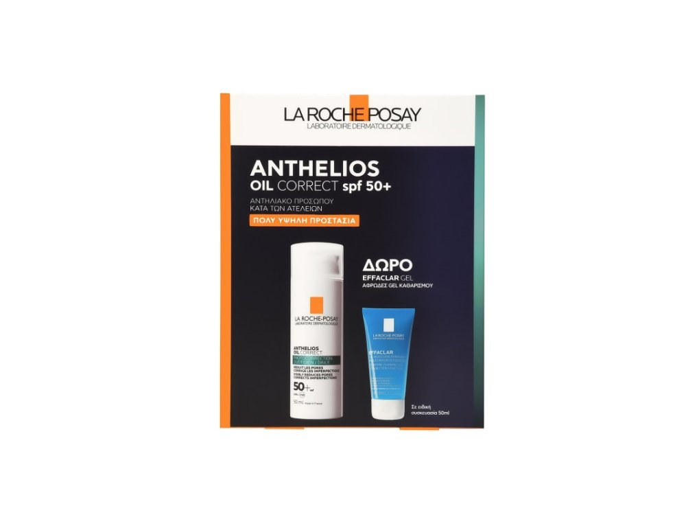 La Roche Posay Promo Anthelios Oil Correct Αντηλιακό Προσώπου Κατά Των Ατελειών SPF50, 50ml & ΔΩΡΟ Effaclar Gel, 50ml