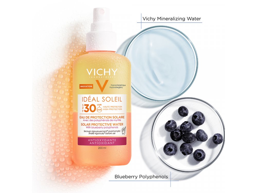 Vichy Ideal Soleil Antioxidant Protective Solar Water SPF30 Αντηλιακό Νερό με Αντιοξειδωτική Δράση, 50ml