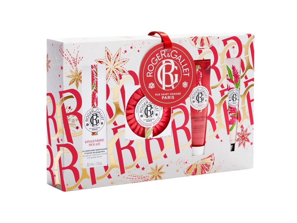 Roger & Gallet Promo Gingebre Rouge Fragrant Water Άρωμα, 30ml + Perfumed Soap Αρωματικό Σαπούνι, 100gr + Body Lotion Γαλάκτωμα Σώματος, 50ml + Hand Cream Κρέμα Χεριών, 30ml