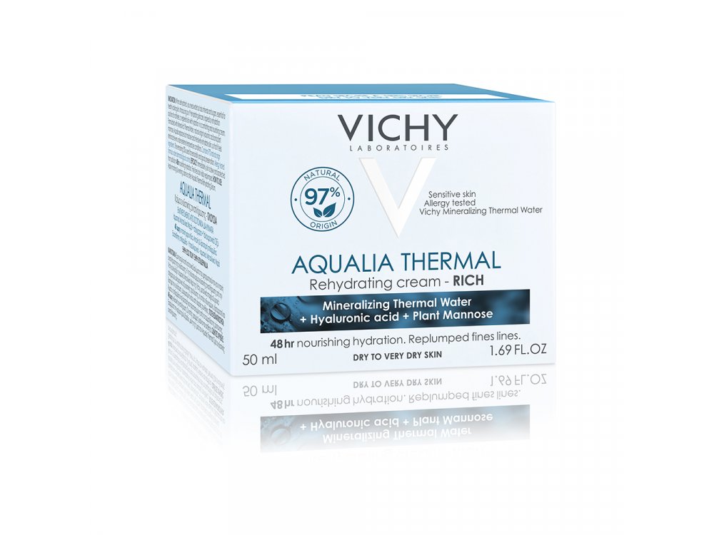 Vichy Aqualia Thermal Rehydrating Rich Cream Πλούσια Κρέμα για 48ωρη Eνυδάτωση για Ξηρή / Πολύ Ξηρή επιδερμίδα, 50ml