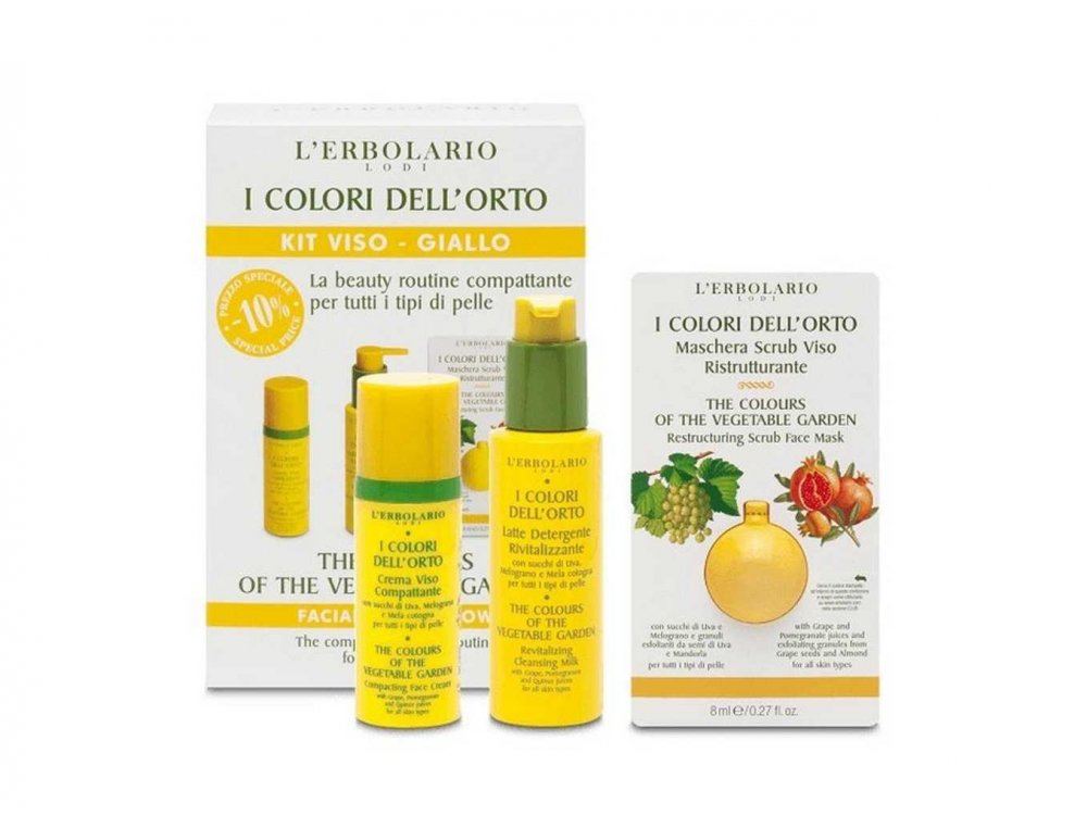 L'erbolario I Colori Dell' Orto Facial Kit, Κρέμα προσώπου 50ml /Γαλάκτωμα καθαρισμού 100ml/ Scrub Μάσκα προσώπου 8ml