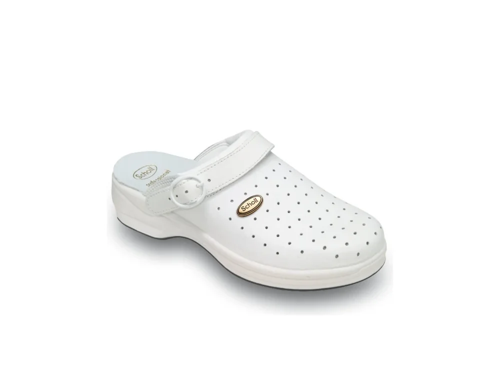 Scholl Professional Clog New Bonus, Unisex Ανατομικά Επαγγελματικά Σαμπό, Λευκό Χρώμα, No37