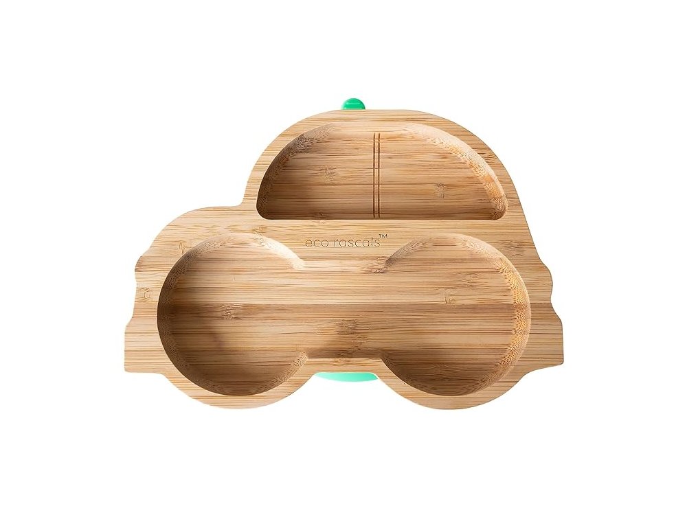 Eco Rascals Set Bamboo Car Suction Plate Πιάτο Bamboo με Σχήμα Αυτοκίνητο, Μπώλ & Ποτήρι-Κύπελλο, 1σετ