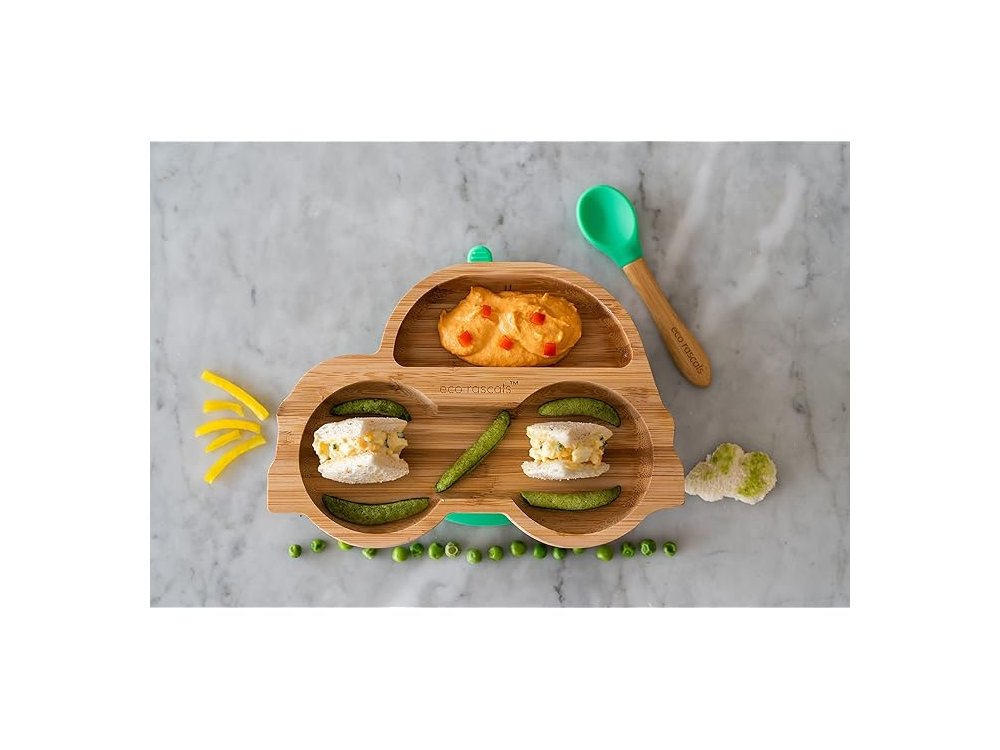 Eco Rascals Set Bamboo Car Suction Plate Πιάτο Bamboo με Σχήμα Αυτοκίνητο, Μπώλ & Ποτήρι-Κύπελλο, 1σετ