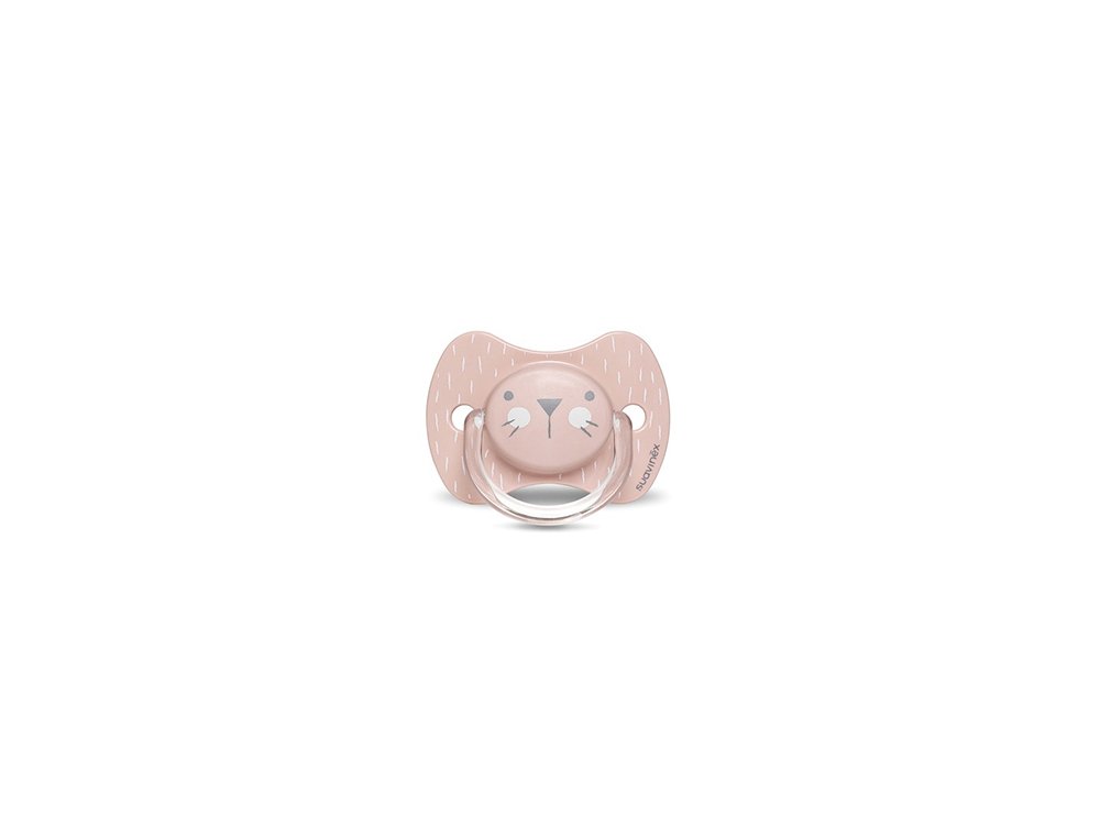 Suavinex Πιπίλα Σιλικόνης Φυσιολογική Whiskers Pink, 0-6m+