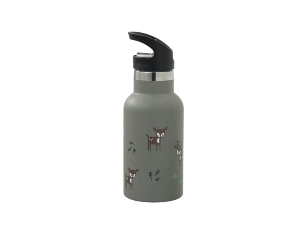 Fresk Ανοξείδωτο Παγούρι Θερμός με Καλαμάκι Deer Olive, 350ml