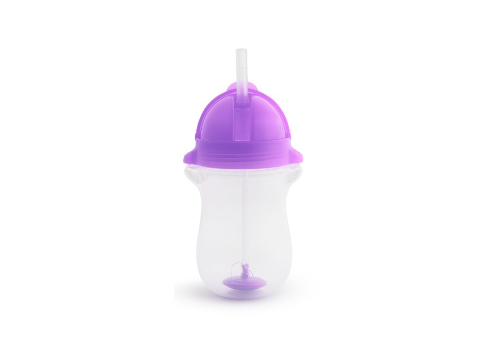 Munchkin Tip & Sip Cup Tall Purple Ποτήρι με καλαμάκι, Μώβ 12m+, 296ml