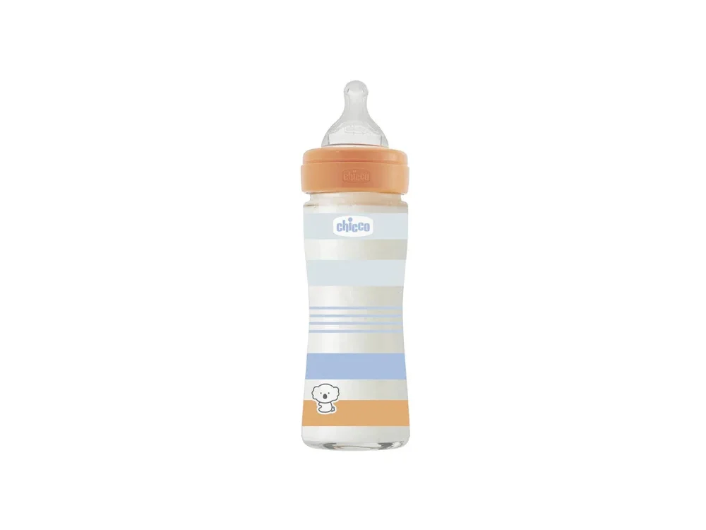 Chicco Μπιμπερό Γυάλινο, Well Being Boy 0+, 240ml