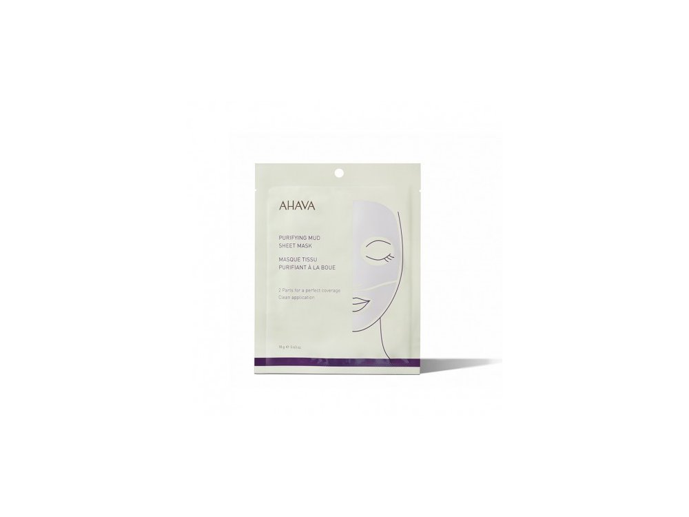 Ahava Purifying Mud Sheet Mask, Μάσκα Προσώπου Με Λάσπη, 18gr