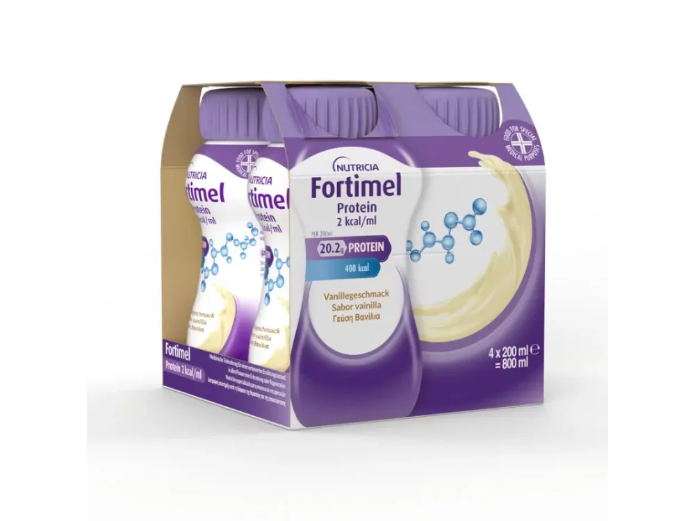 Nutricia Fortimel Extra 2 Kcal Υπερθρεπτικό Συμπλήρωμα Υψηλής Ενέργειας Με Γεύση Βανίλια, 4x200ml