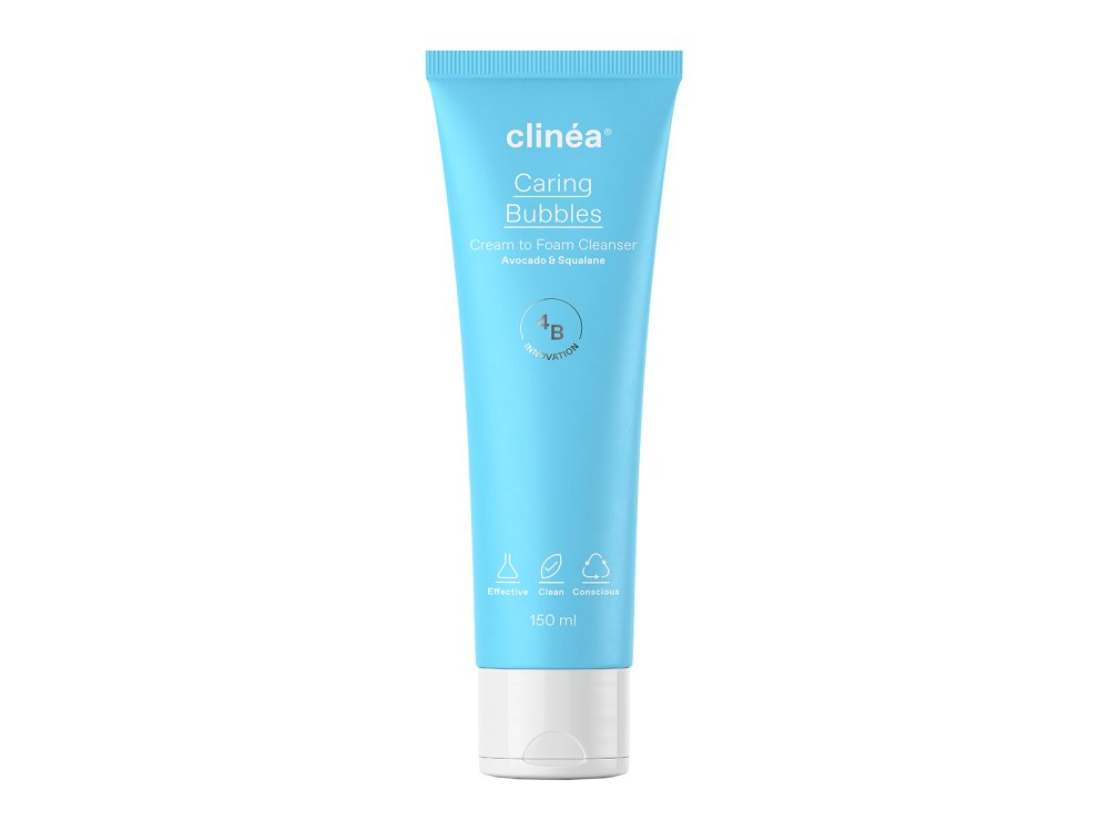 Clinea Caring Bubbles Κρεμώδης Αφρός Καθαρισμού Προσώπου, 150ml