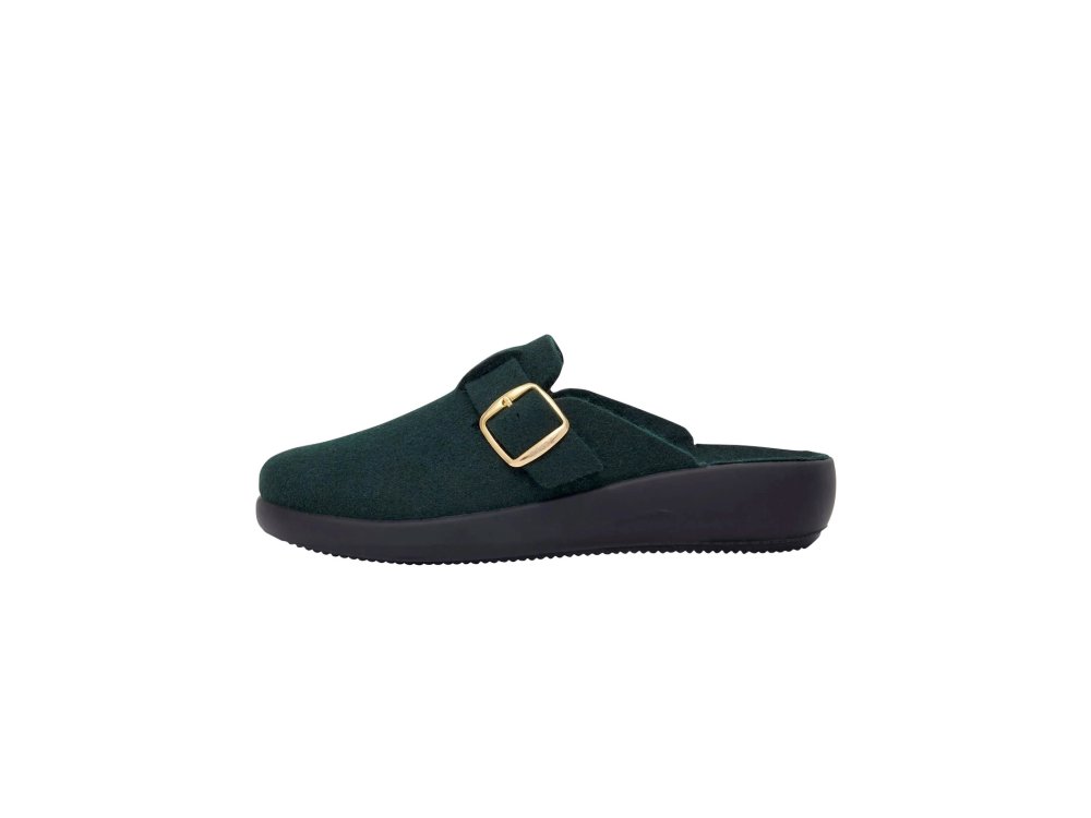 Scholl Nilla Buckle Dark Green Γυναικείες Ανατομικές Παντόφλες, No40