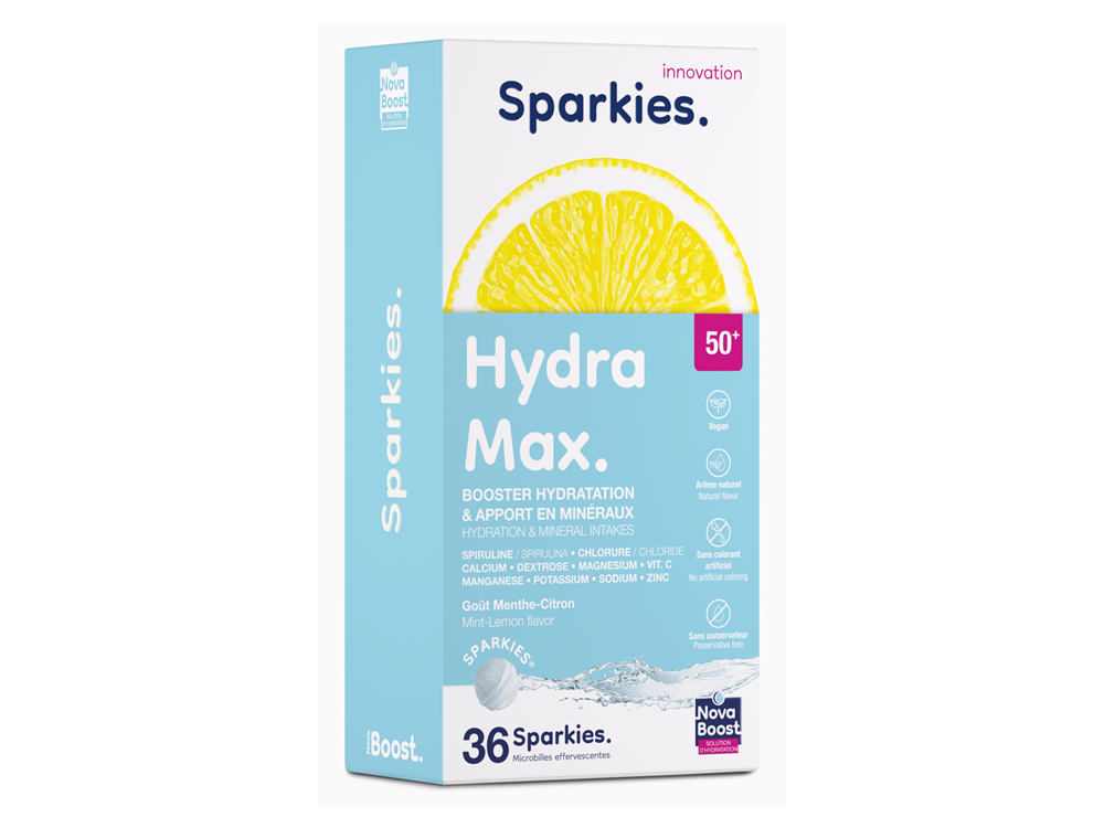 Sparkies Hydra Max, για την πρόληψη Αφυδάτωσης, Γεύση Μέντα-Λεμόνι, 36 Effervescent Microbeads