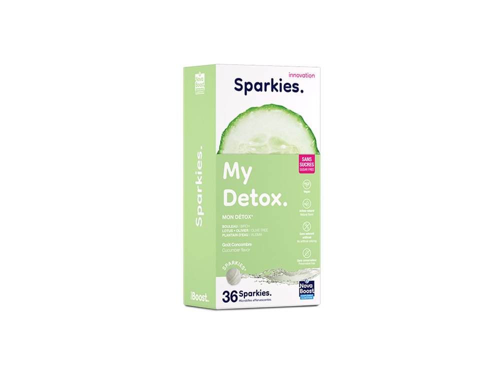 Sparkies My Detox, Συμπλήρωμα διατροφής για την Πέψη & Αποτοξίνωση, Γεύση Αγγούρι, 36 Effervescent Microbeads