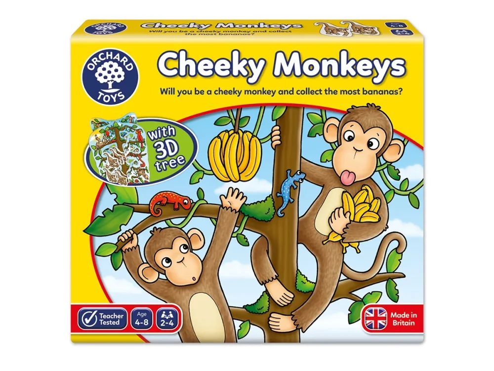 Orchard Toys Cheeky Monkeys, Επιτραπέζιο εκπαιδευτικό παιχνίδι "Αυθάδης Mαϊμούδες", Ηλικίες 2-4 ετών