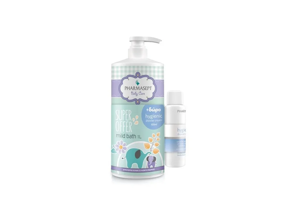 Pharmasept Baby Care Mild Bath Βρεφικό Αφρόλουτρο 1L + Δώρο Hygienic Shower Cream 100ml