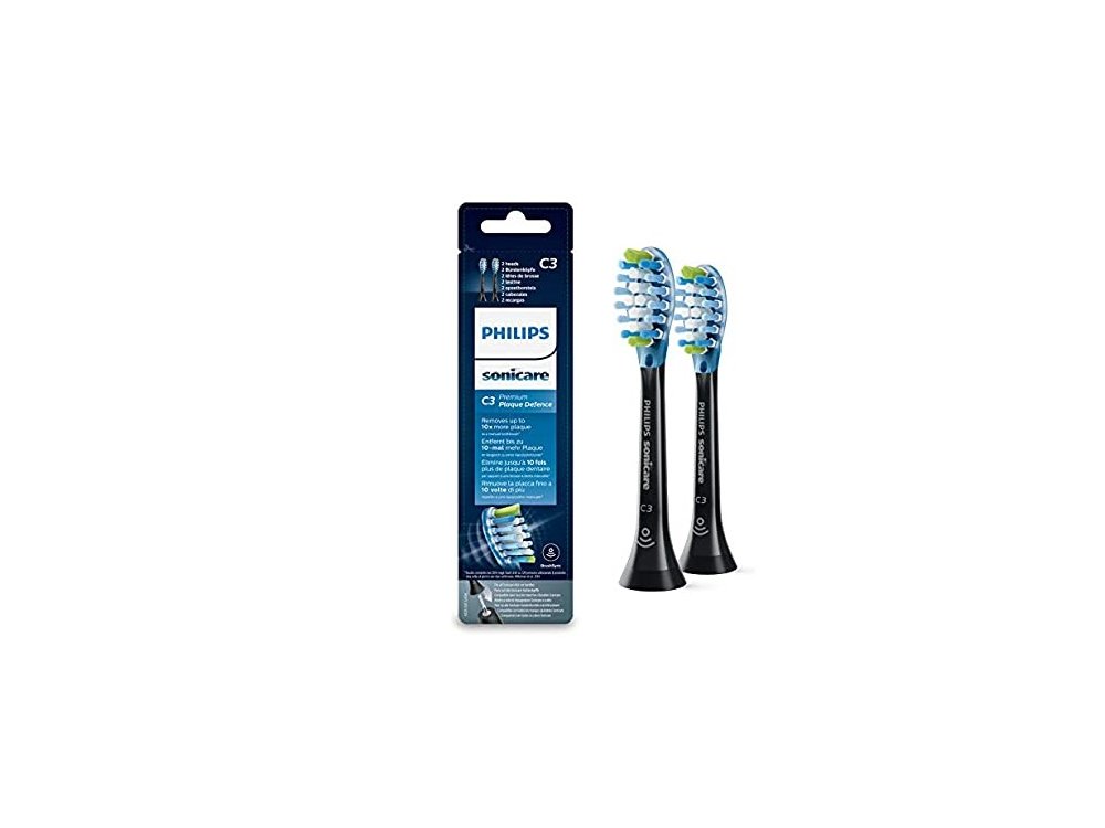 Philips Sonicare C3 Premium Plaque Defence HX9042/33, Κεφαλές Ηλεκτρικής Οδοντόβουρτσας Black Edition, 2τμχ