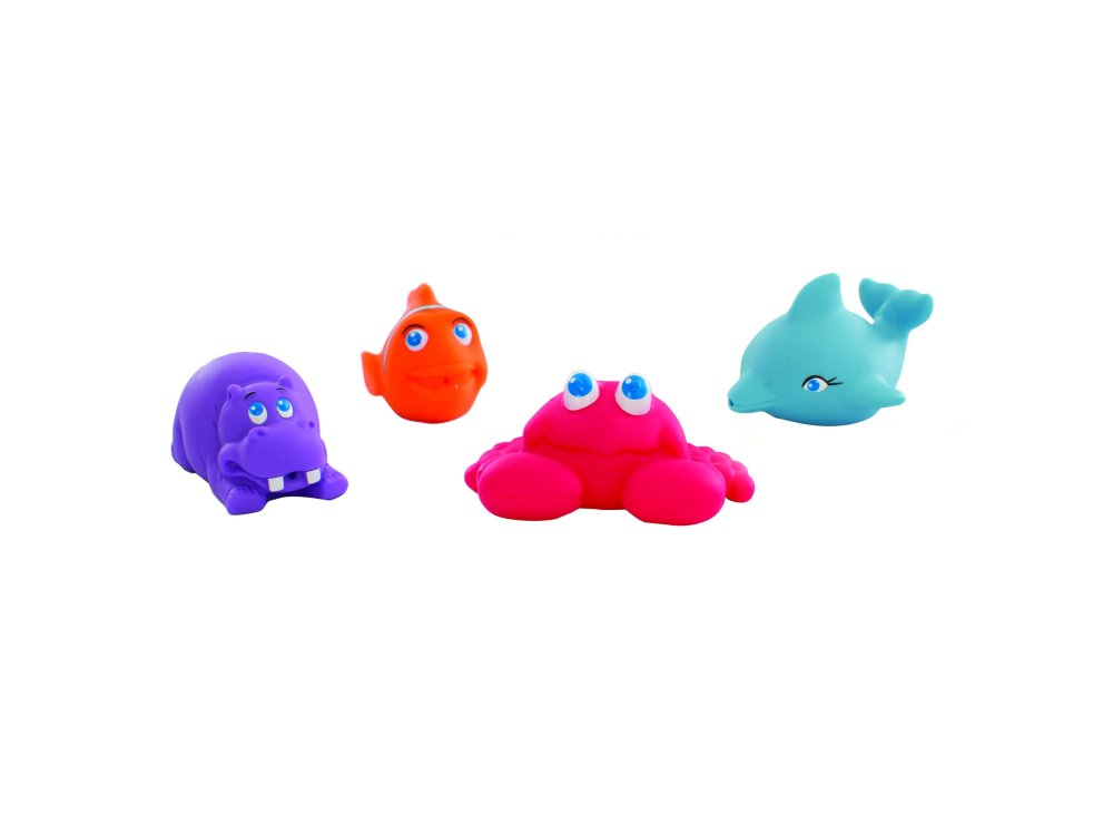 PlayGro Under The Sea Squirtees, Πολύχρωμα Ζωάκια Μπάνιου, 6m+, 4τμχ