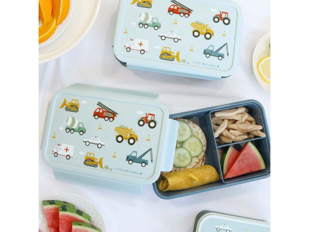 A Little Lovely company, Δοχείο φαγητού Bento Lunch box Vehicles, 1τμχ