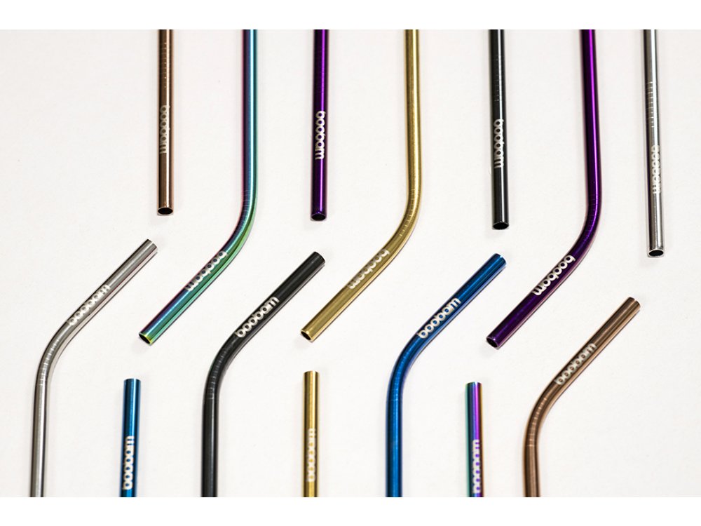 Boobam Metal Straw Color Χρωματιστά Καλαμάκια από Ανοξείδωτο Ατσάλι, Mωβ