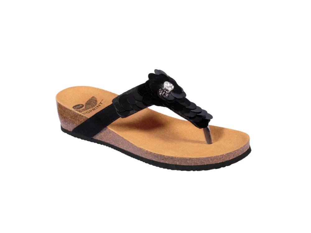 Scholl Chantal Flip-Flop Black, Γυναικεία Ανατομικά Σανδάλια, Νο36