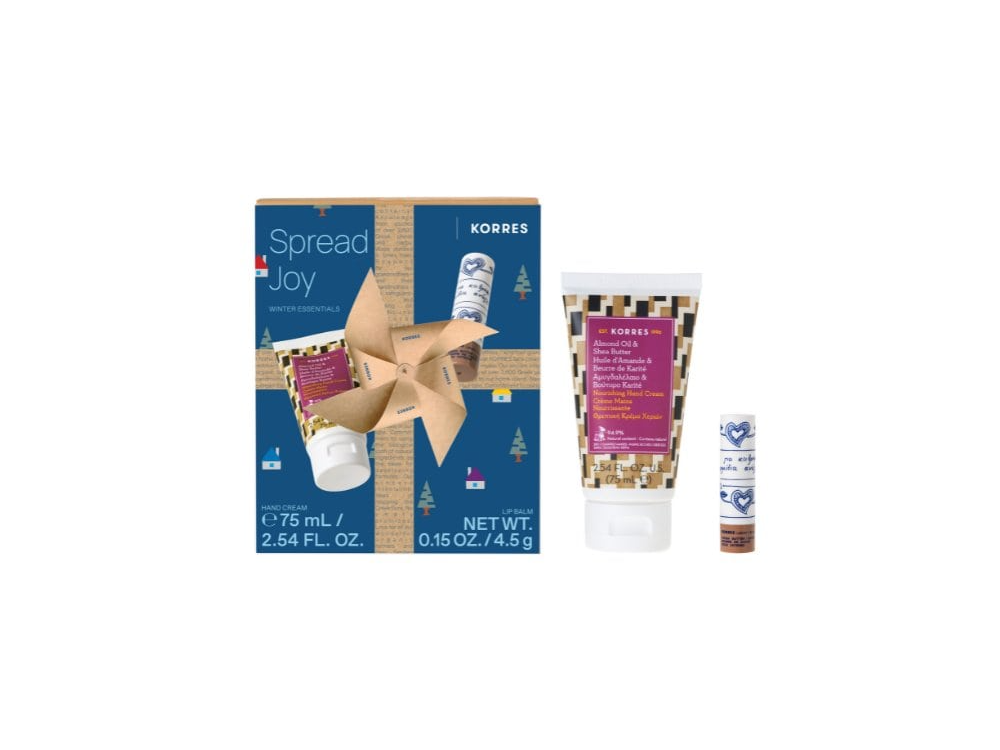 Korres Promo Spread Joy Winter Essentials Hand Cream Θρεπτική Κρέμα Χεριών, 75ml & Lip Balm Βούτυρο Κακάο, 4,5g, 1σετ