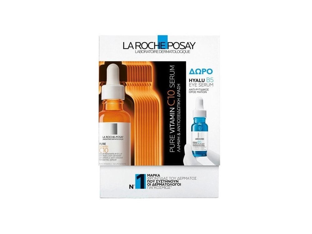 La Roche Posay Promo Pure Vitamin C10 Serum Αντιοξειδωτικός Ορός με Βιταμίνη C, 30ml & Δώρο Hyalu Β5 Eye Serum, 5ml, 1σετ