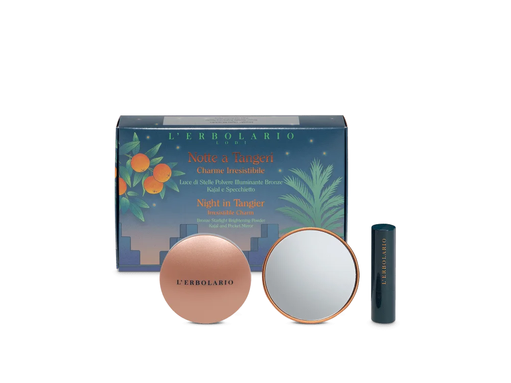 L’ Erbolario Notte A Tangeri Irresistible Charm Kit με Αστραφτερή Πούδρα Λάμψης με Καθρεφτάκι & Kajal για τα Μάτια