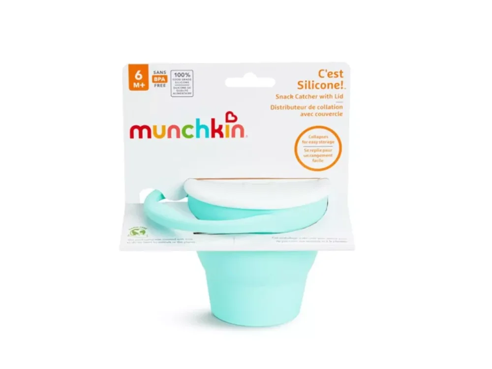 Munchkin Snack Catcher Μαλακό Πτυσσόμενο Δοχείο Σιλικόνης για Σνακ, Μέντα, 1τμχ