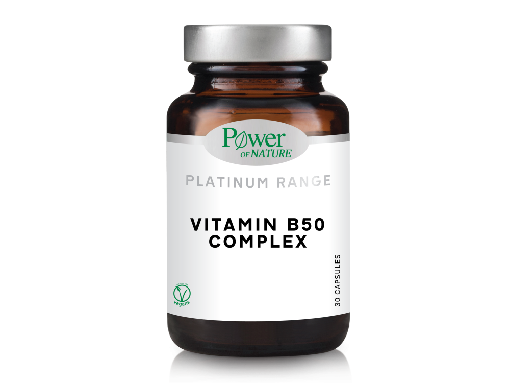 Power Health Platinum Range Vitamin B50 Complex, Συμπλήρωμα Διατροφής με Βιταμίνες του συμπλέγματος Β, 30 tabs