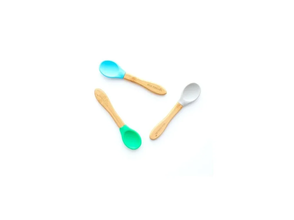 Eco Rascals Bamboo Spoons Σετ Κουταλάκια Grey,Blue,Green 3τμχ