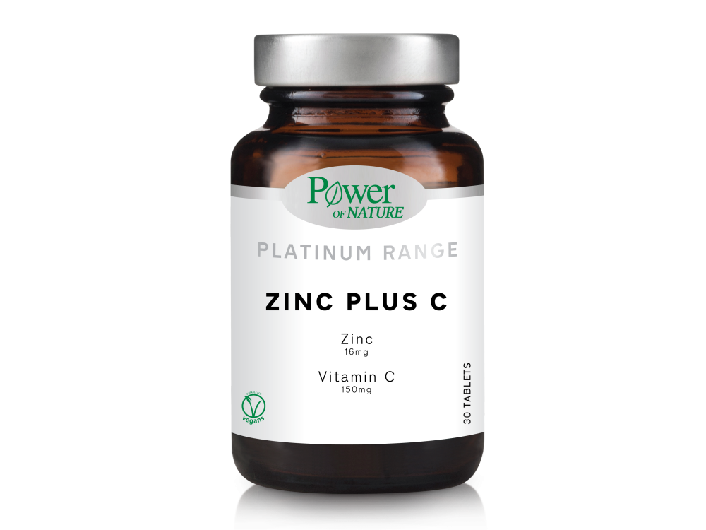 Power Health Platinum Range Zinc Plus C - Για Την Ενίσχυση Του Ανοσοποιητικού 150mg, 30 Κάψουλες