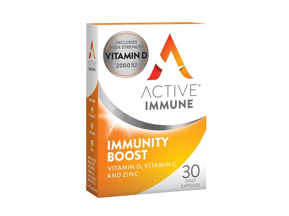 Bionat Active Immune Immunity Boost Vitamin D,C & Zinc, 30caps