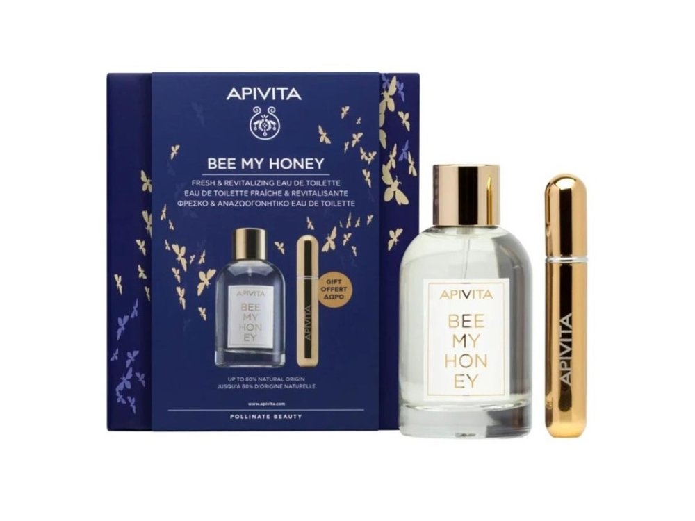 Apivita Bee My Honey Eau de Toilette Άρωμα, 100ml & Επαναγεμιζόμενο Σπρέι Αρώματος Δώρο, 8ml