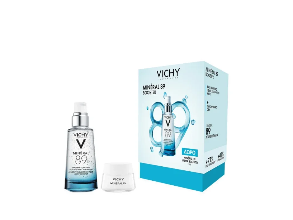 Vichy Promo Set Mineral 89 Booster, Ενυδάτωσης και Ενδυνάμωσης, 50ml & Mineral 89 72h Ενυδατική Boosting Κρέμα, 15ml