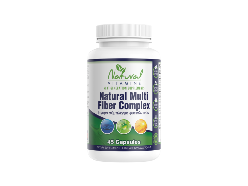 Natural Vitamins Natural Multi Fiber Complex, Ισχυρό Σύμπλεγμα Φυτικών Ινών 45caps